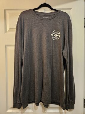 Volcom Men's Long Sleeve Tee - Charcoal Gray with White Logo